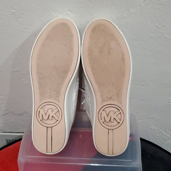 Michael Kors Platform Ace Sneaker in White & Blush Pink Rose Gold Size 7.5 - Picture 15 of 16
